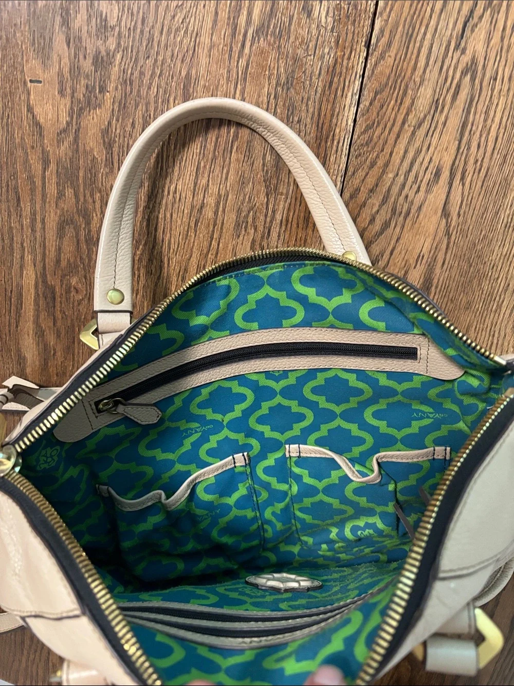 Oryany Bags | Oryany Taupe Leather Zipper Satchel